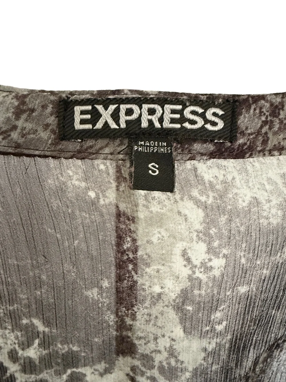 Y2K Express Sheer Animal Print Button Front Top Size S Whimsigoth Grunge
